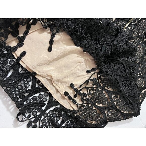 STONE Cold Fox Black Coctail Party Mini Dress Lace Overlay Off the Shoulder 1 - Picture 8 of 11